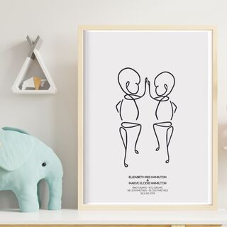 Birth Print Twins or Siblings - Classic