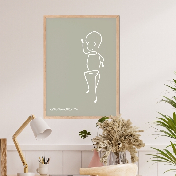 Baby Birth Print - Colour Background
